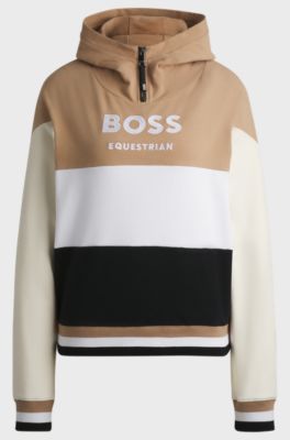 Equestrian hoodie in Italian stretch cotton, Patterned