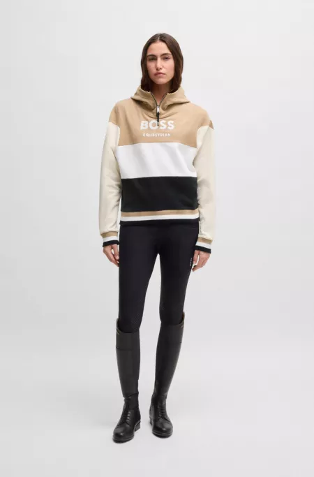Equestrian hoodie in Italian stretch cotton