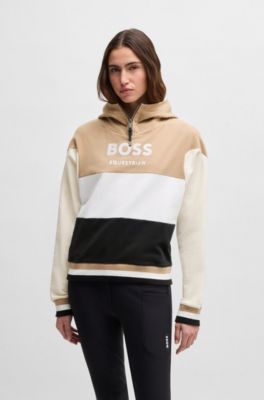 Equestrian hoodie in Italian stretch cotton, Patterned