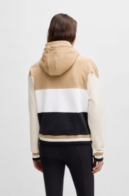 Equestrian hoodie in Italian stretch cotton, Patterned