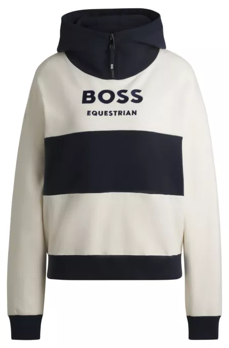 Equestrian hoodie in Italian stretch cotton