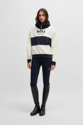 Equestrian hoodie in Italian stretch cotton, Patterned