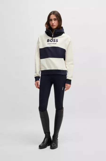 Equestrian hoodie in Italian stretch cotton