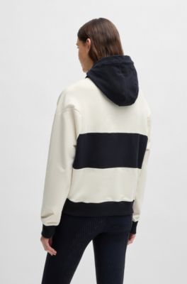 Equestrian hoodie in Italian stretch cotton, Patterned