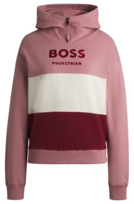 Equestrian hoodie in Italian stretch cotton, Patterned