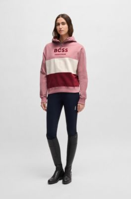 Felpa con cappuccio da equitazione in cotone elasticizzato italiano, A disegni