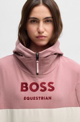 Equestrian hoodie in Italian stretch cotton, Patterned