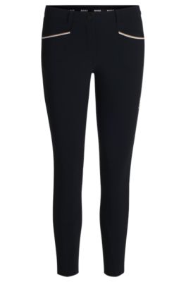 Equestrian slim-fit breeches with knee grip, Dark Blue