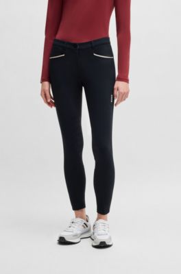 Equestrian slim-fit breeches with knee grip, Dark Blue