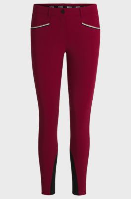 Pantalones para equitaci&oacute;n slim fit con agarre en las rodillas, Rojo