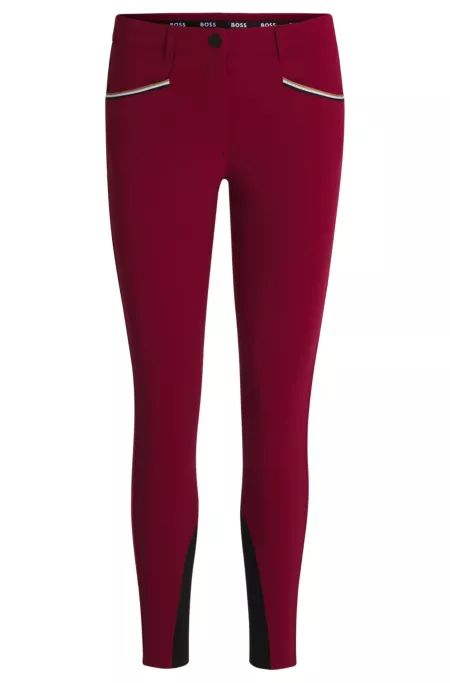 Equestrian slim-fit breeches with knee grip