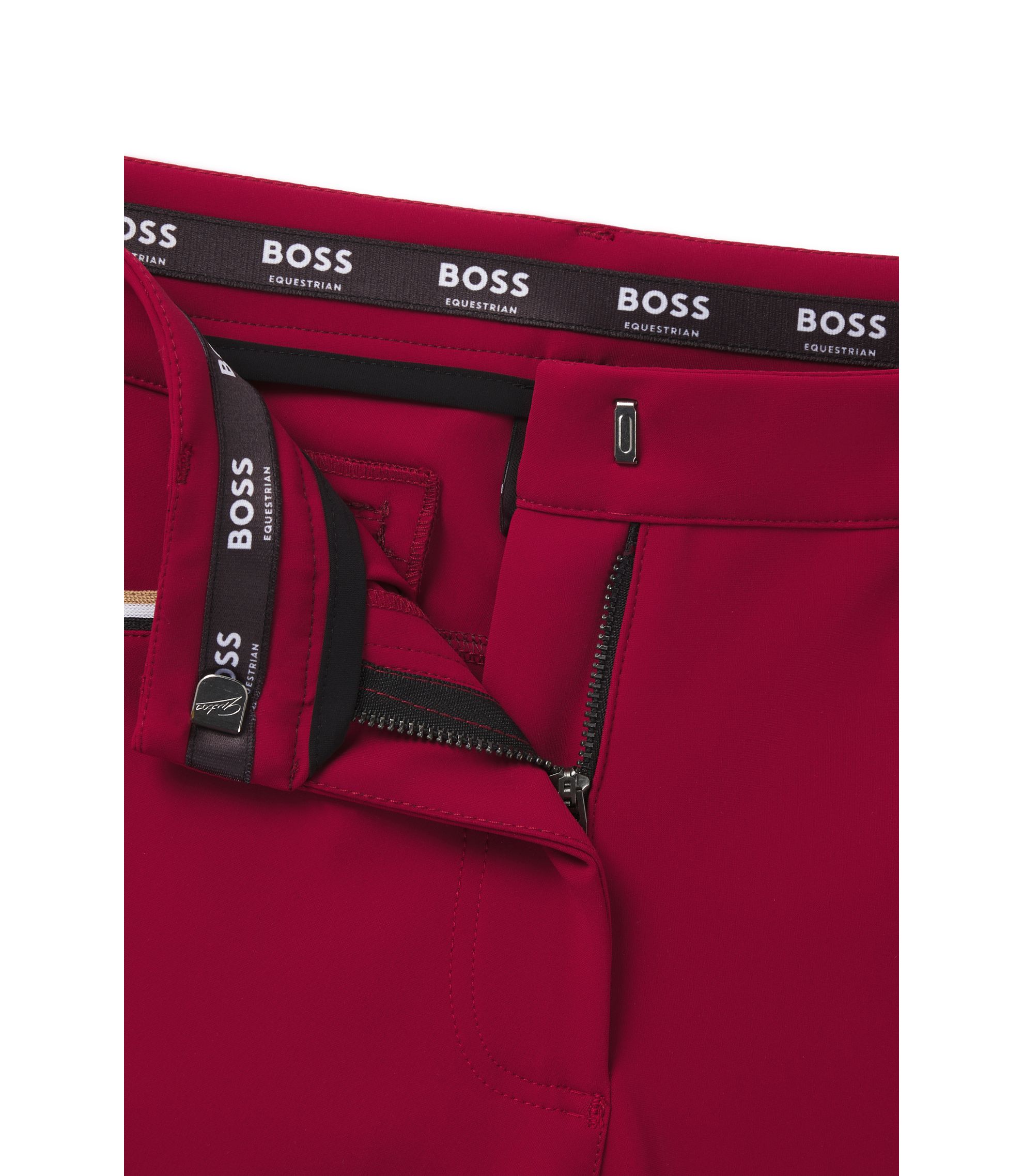 BOSS - 乗馬 スリムフィット キュロット ニーグリップ - レッド