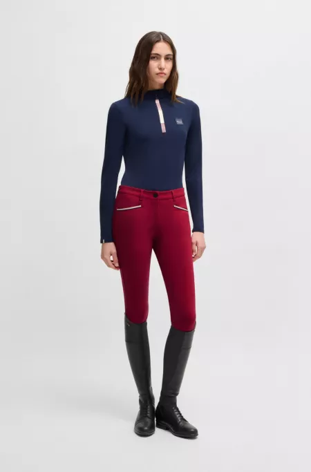 Equestrian slim-fit breeches with knee grip