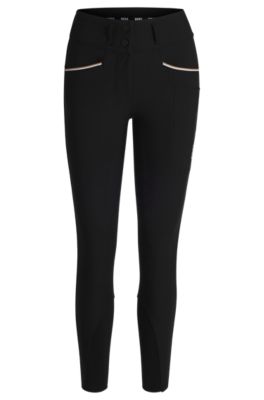 Equestrian slim-fit breeches with full grip, Black