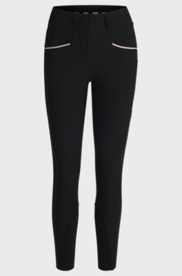 Equestrian slim-fit breeches with full grip, Black