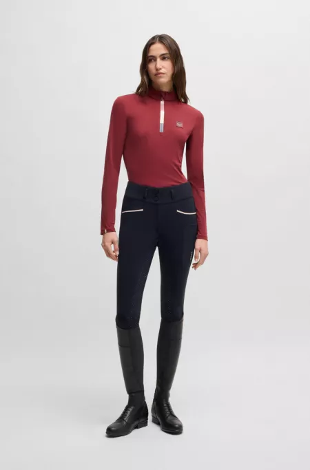 Equestrian slim-fit breeches with full grip