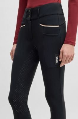 Equestrian slim-fit breeches with full grip, Dark Blue