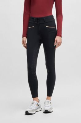 Slim fit ridbyxor, kn&auml;skodda med fullt grepp, M&ouml;rkbl&aring;