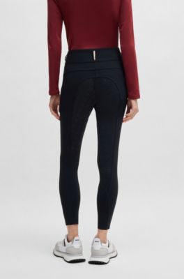 Equestrian slim-fit breeches with full grip, Dark Blue