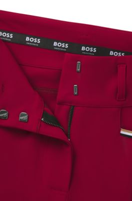 Equestrian slim-fit breeches with full grip, Red