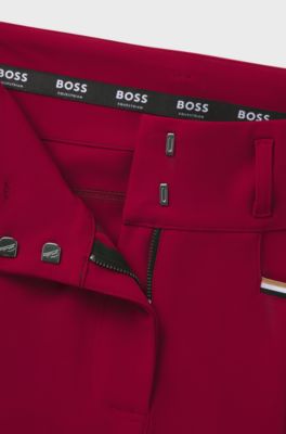 Equestrian slim-fit breeches with full grip, Red