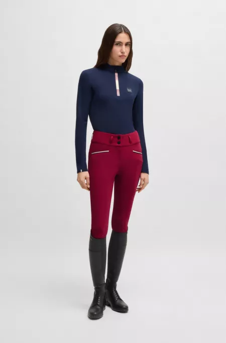 Equestrian slim-fit breeches with full grip