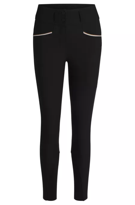 Equestrian high-waisted slim-fit breeches with knee grip