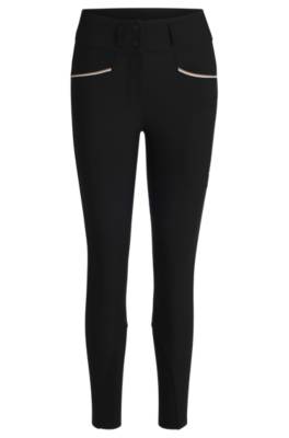 Equestrian high-waisted slim-fit breeches with knee grip