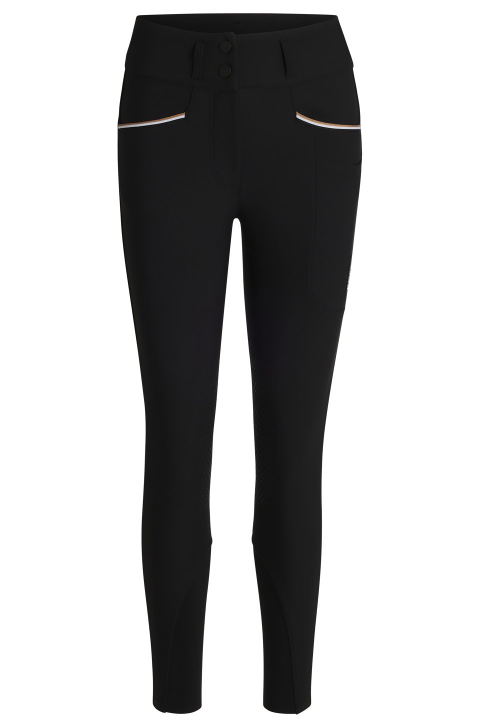 Equestrian high-waisted slim-fit breeches with knee grip