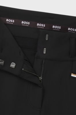 乗馬 ハイウエスト スリムフィットキュロット ニーグリップ, ブラック