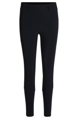 Equestrian slim-fit riding leggings with full grip, Dark Blue