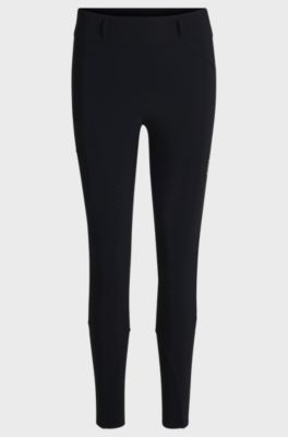Equestrian slim-fit riding leggings with full grip, Dark Blue