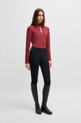 Equestrian slim-fit riding leggings with full grip, Dark Blue