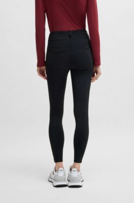 Equestrian slim-fit riding leggings with full grip, Dark Blue