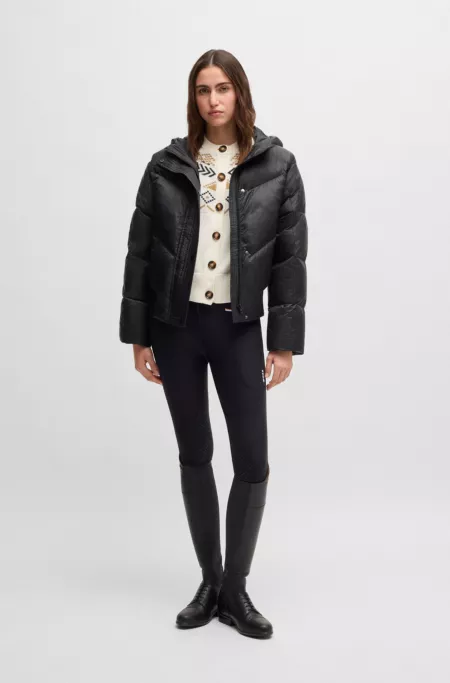 Equestrian water-repellent padded jacket in a bomber style