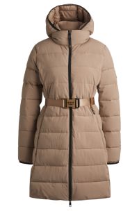 Wasserabweisender Reitsport-Steppmantel mit seitlichen Rei&szlig;verschl&uuml;ssen, Beige