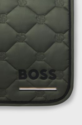 Dressuurzadeldek met Double B-monogramstiksels voor de ruitersport, Donkergroen