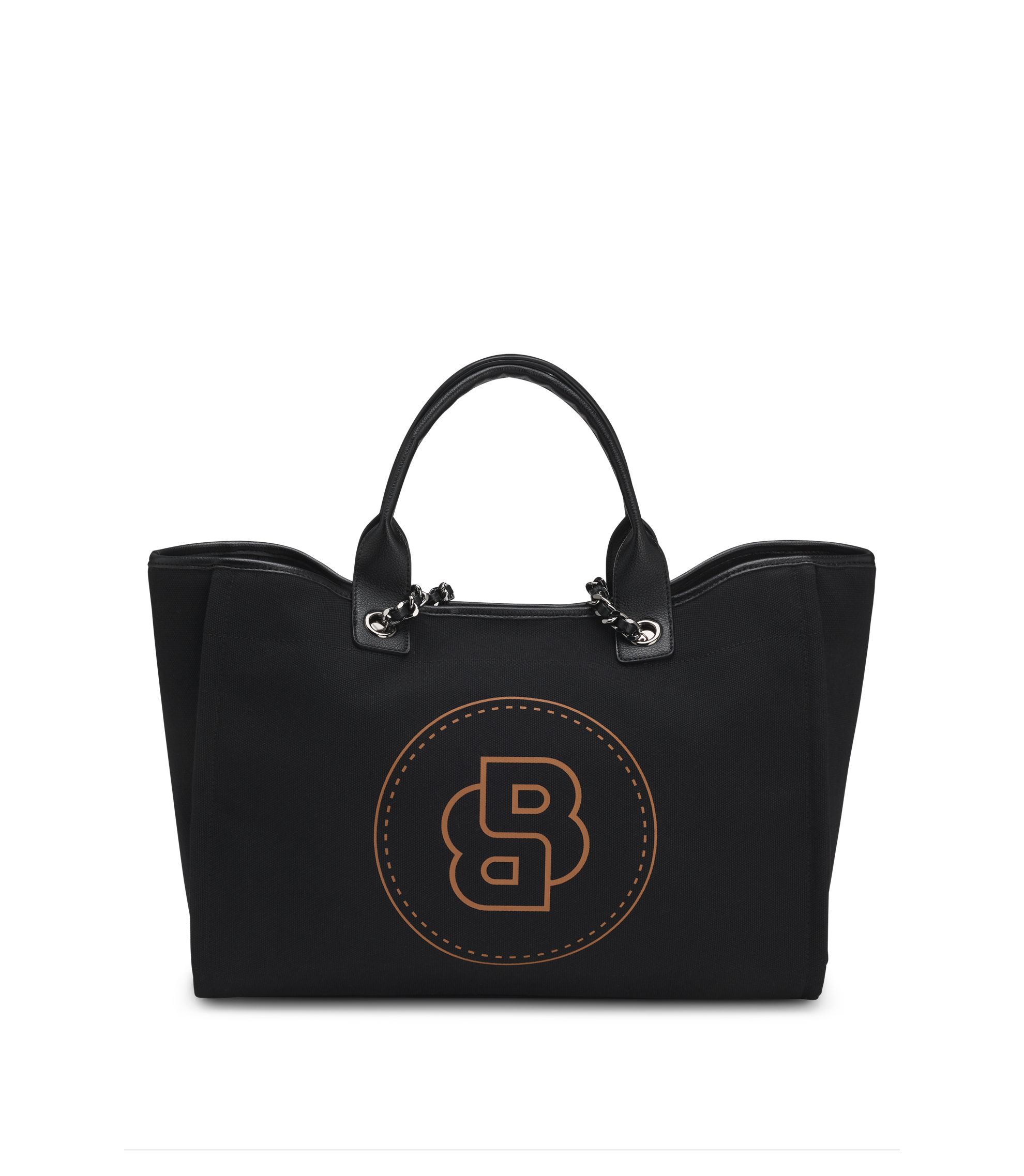 BOSS - Equestrian shopper bag in coated canvas - Black