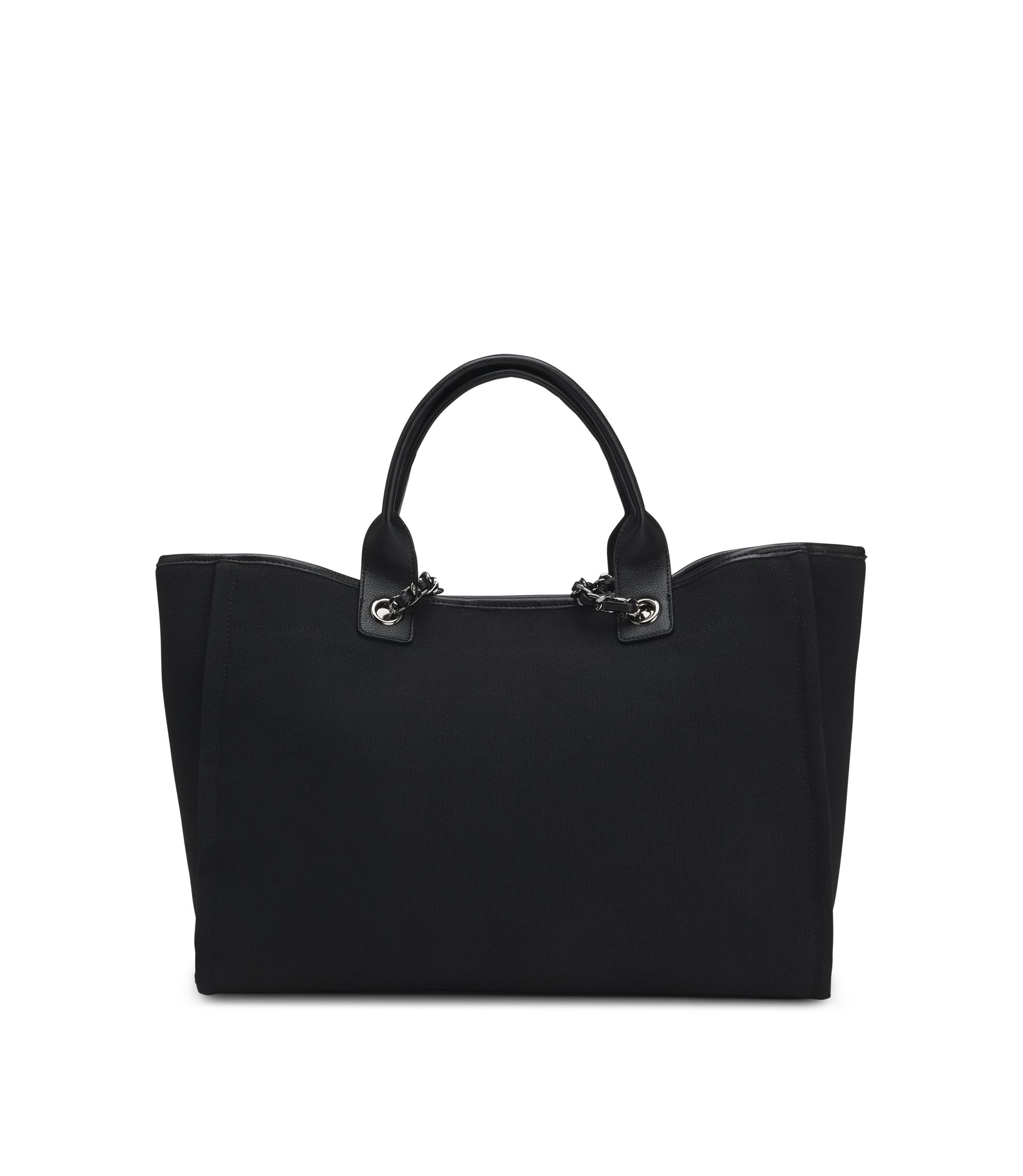 BOSS - Equestrian shopper bag in coated canvas - Black