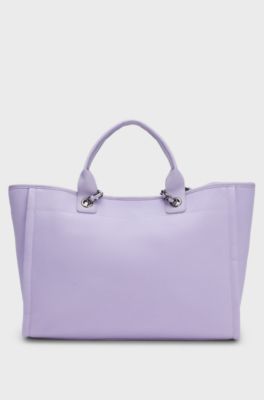 Equestrian shopper bag in coated canvas, Light Purple
