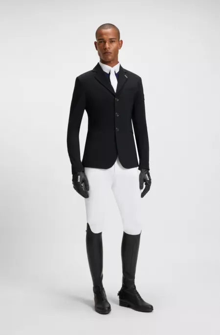Equestrian show jacket in perforated stretch fabric