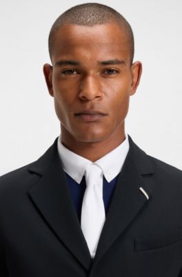 Equestrian show jacket in perforated stretch fabric, Dark Blue