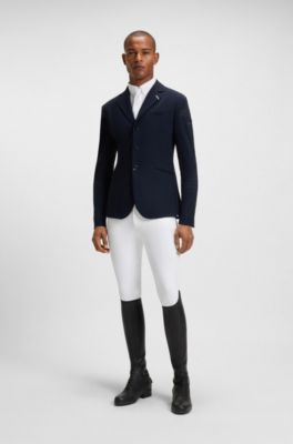 Chemise de concours d&rsquo;&eacute;quitation en mati&egrave;re ultra-stretch, Blanc