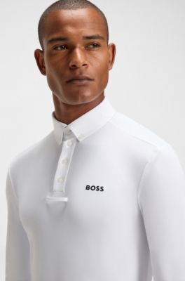 Equestrian show shirt in super-stretch material, White