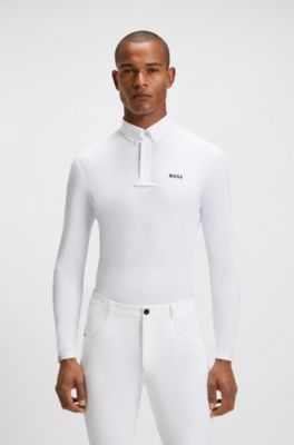 Chemise de concours d&rsquo;&eacute;quitation en mati&egrave;re ultra-stretch, Blanc