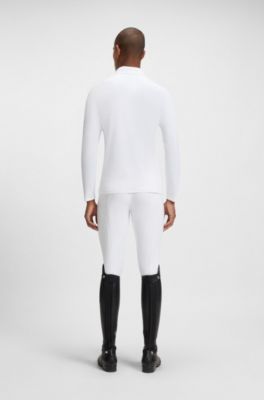 Chemise de concours d&rsquo;&eacute;quitation en mati&egrave;re ultra-stretch, Blanc