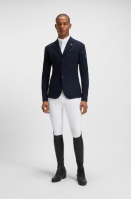 Equestrian show shirt in super-stretch material, White