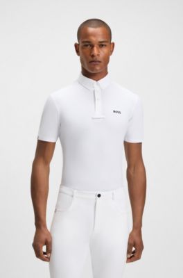 Wedstrijdshirt van superelastisch materiaal voor de ruitersport, Wit