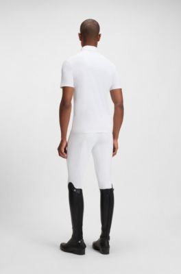 Wedstrijdshirt van superelastisch materiaal voor de ruitersport, Wit