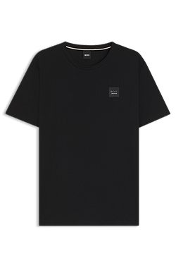 Equestrian stretch-cotton T-shirt with logo patch